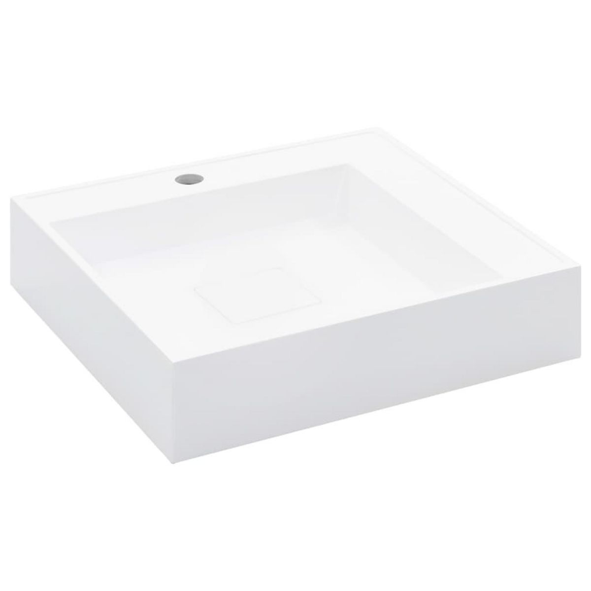 VIDAXL Lavabo 50x50x12,3 cm Fonte minerale/marbre Blanc