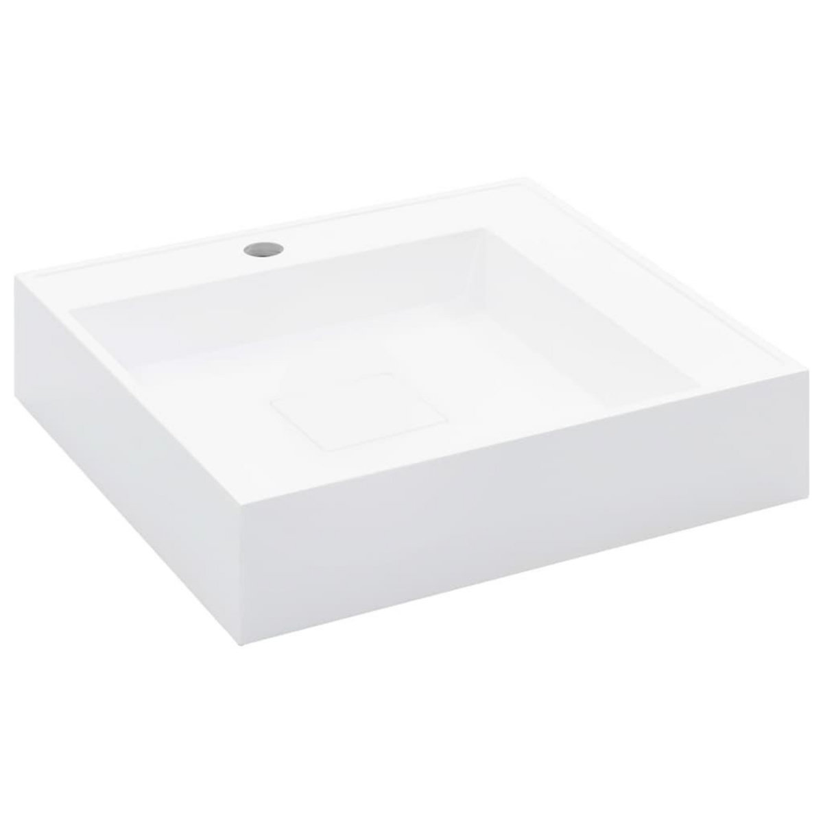 VIDAXL Lavabo 50x50x12,3 cm Fonte minerale/marbre Blanc