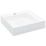 Voir la diapositive 2 : VIDAXL Lavabo 50x50x12,3 cm Fonte minerale/marbre Blanc