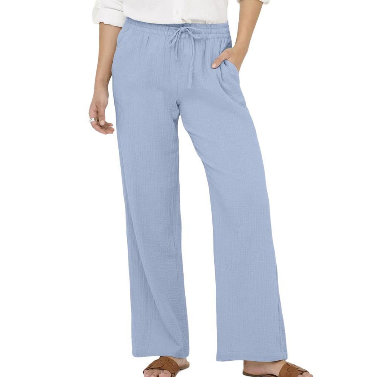 JACQUELINE DE YONG Pantalon Fluide Bleu Femme JDY PHANTOM