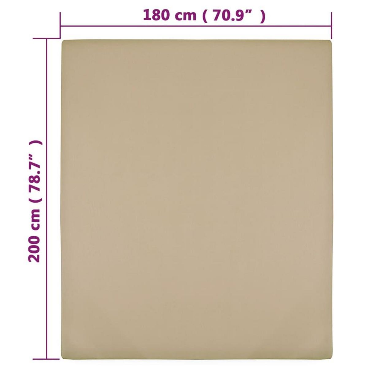 VIDAXL Draps-housses Jersey 2 pcs Taupe 180x200 cm Coton