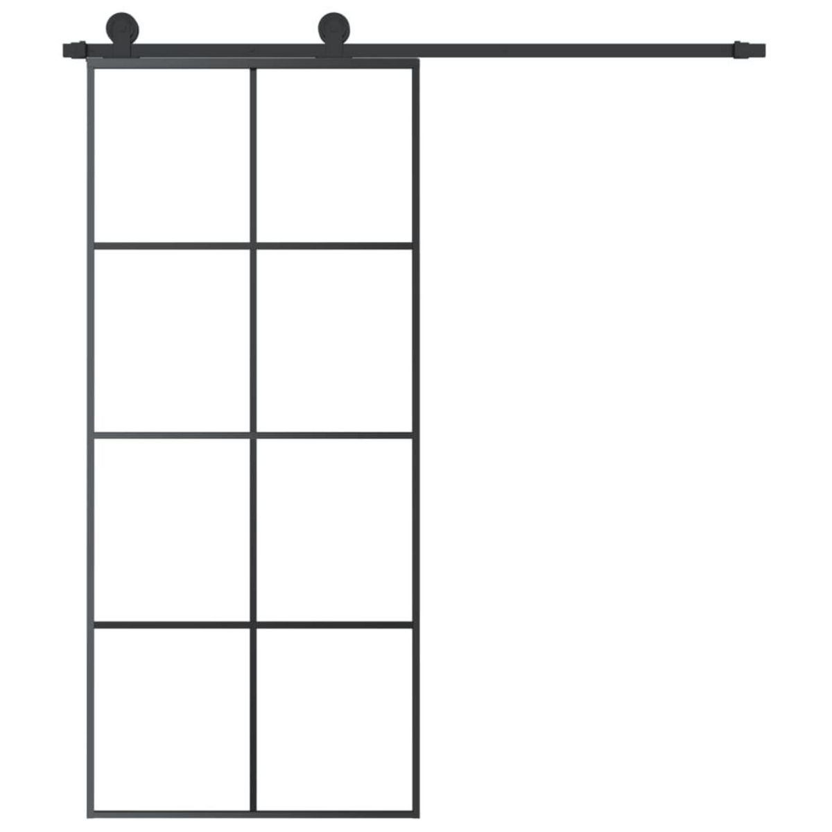 VIDAXL Porte coulissante avec kit de quincaillerie 90x205 cm Verre ESG