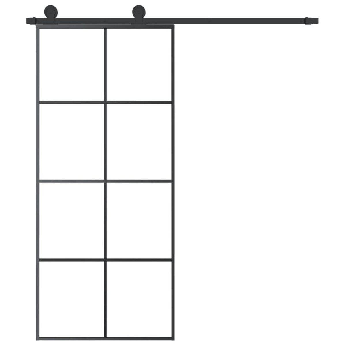 VIDAXL Porte coulissante avec kit de quincaillerie 90x205 cm Verre ESG