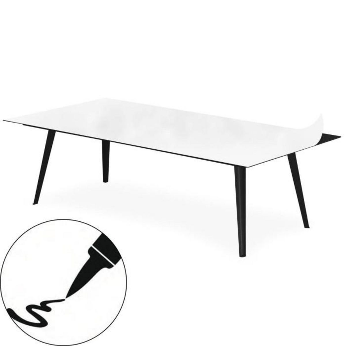 Paris Prix Table Basse 1 Cover  Tableau Effaçable  120cm Noir