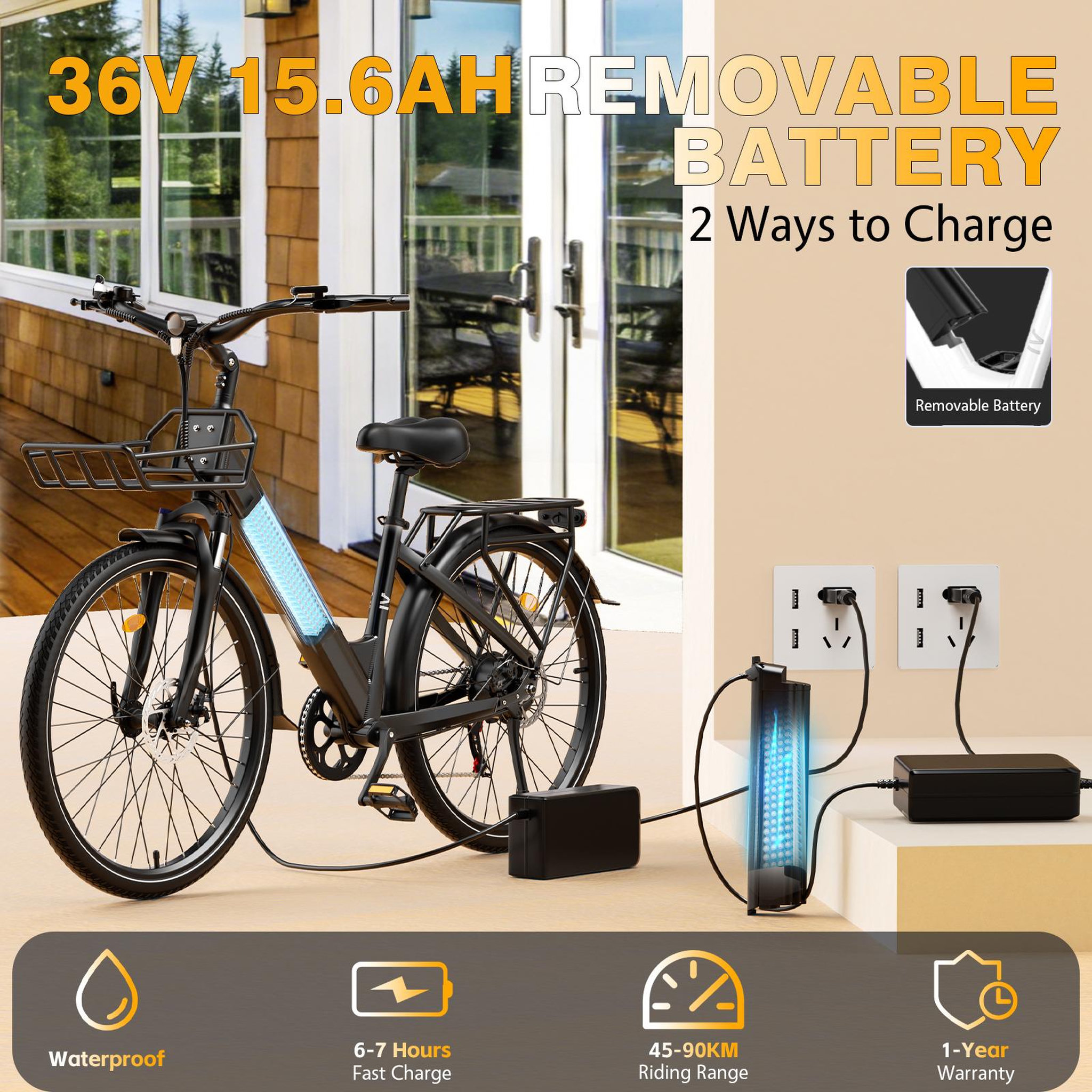 Voir la diapositive 5 : E.BYCCO Vélo électrique pour adultes E.BYCCO V1