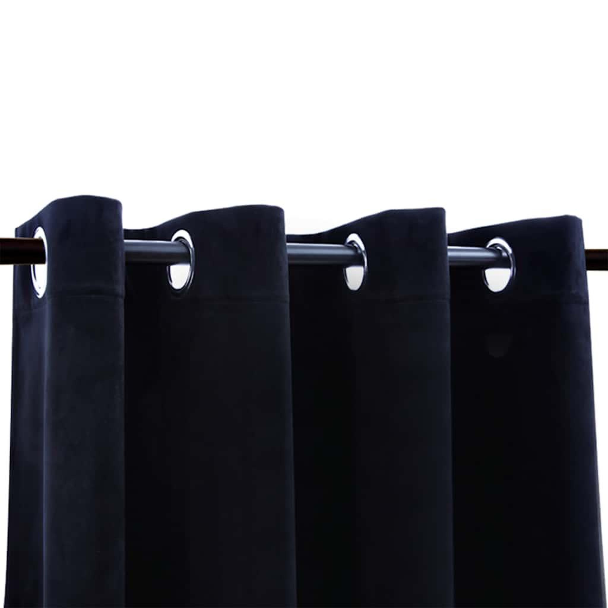 Voir la diapositive 3 : VIDAXL Rideaux occultants avec anneaux 2 pcs Velours Noir 140x225 cm