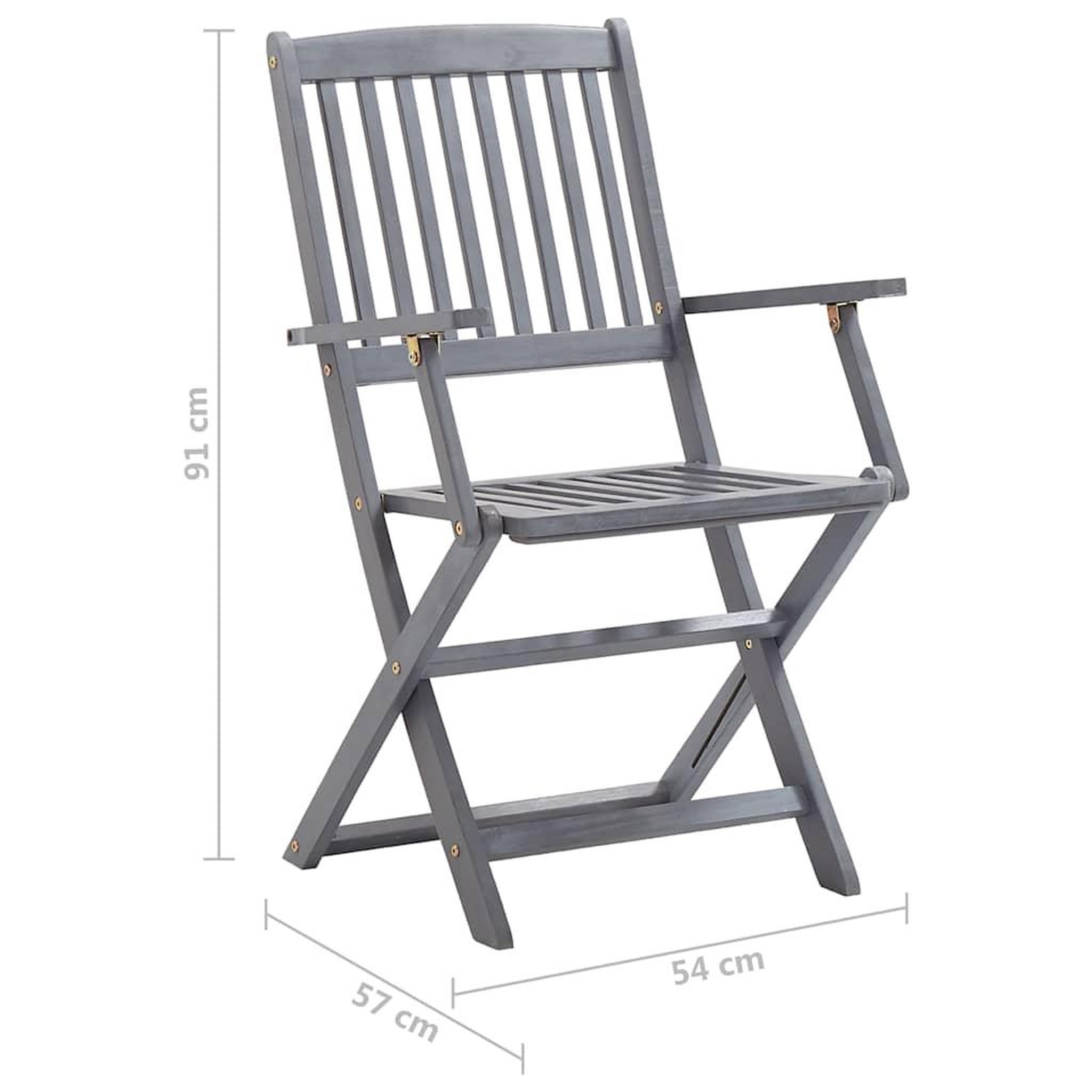 Voir la diapositive 3 : VIDAXL Chaises pliantes 6 pieces avec coussins en bois d'acacia massif