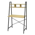TOILINUX Bureau Colorado avec 2 étagères en MDF et Métal - Beige et Noir