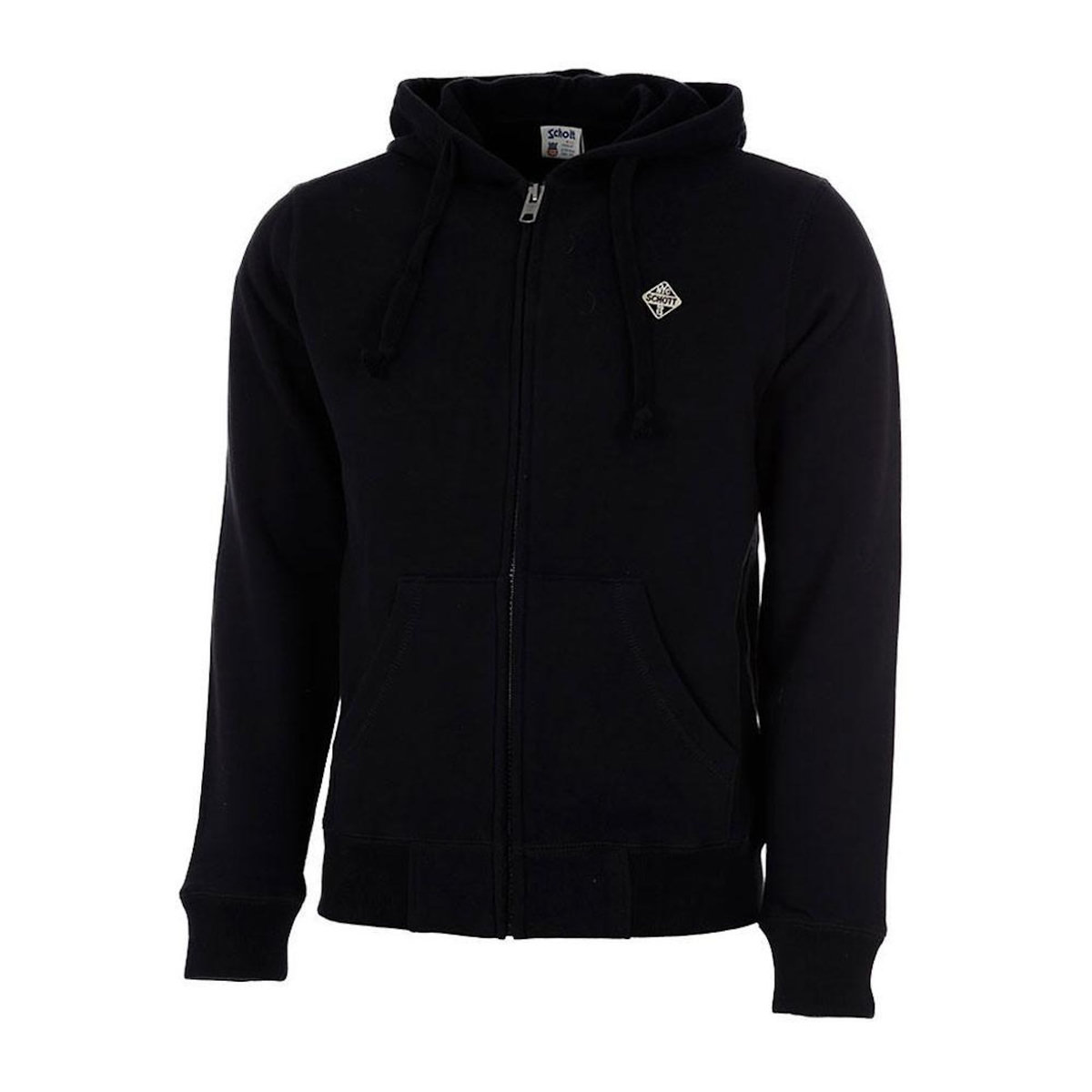 Schott Sweat zippé Noir Homme Schott Badge