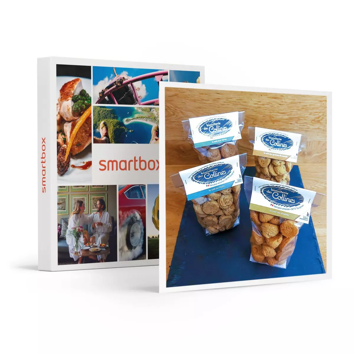 Smartbox Coffret biscuits salés 4 saveurs à déguster chez soi - Coffret Cadeau Gastronomie