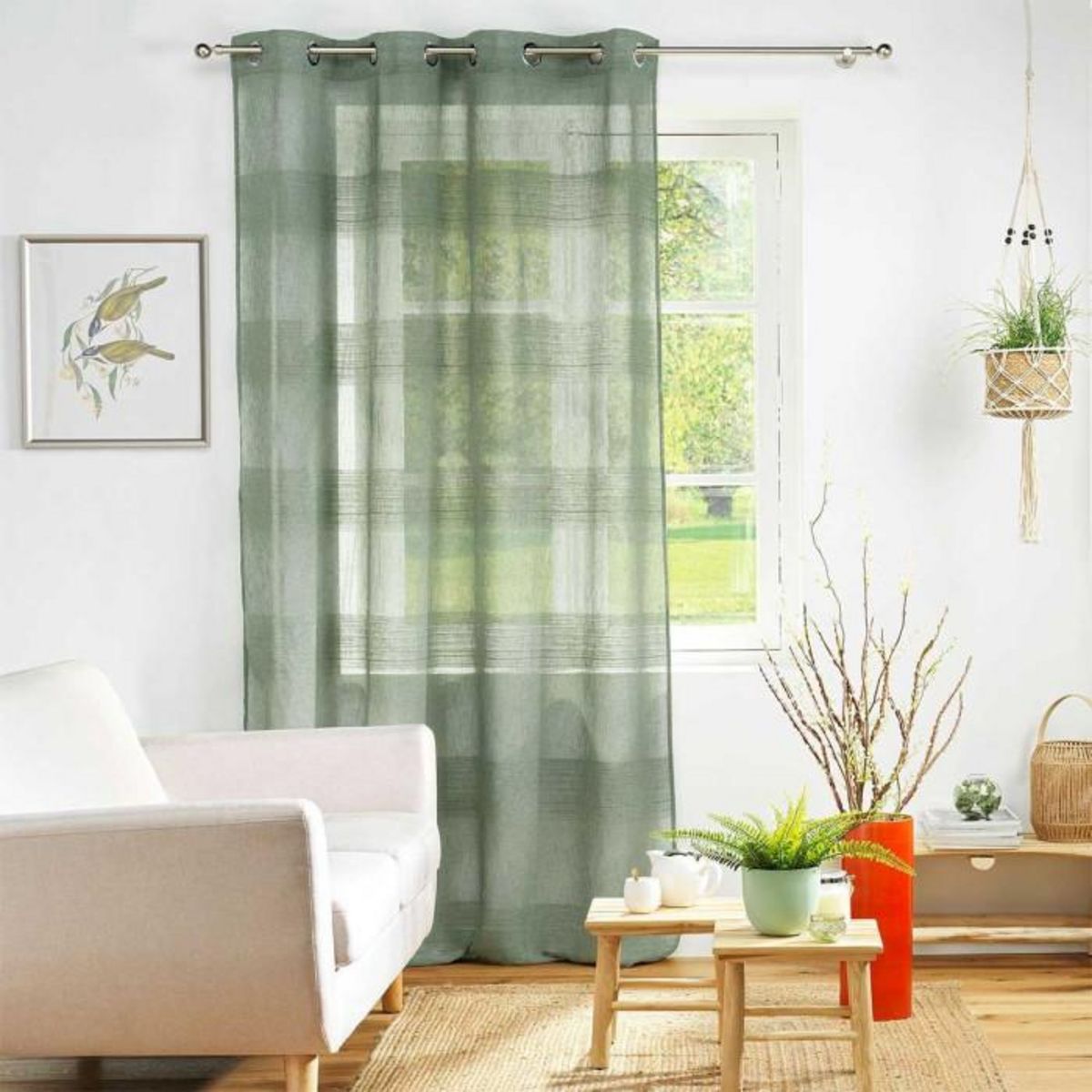 Paris Prix Rideau Voilage à Œillets  Terraza  140x280cm Vert