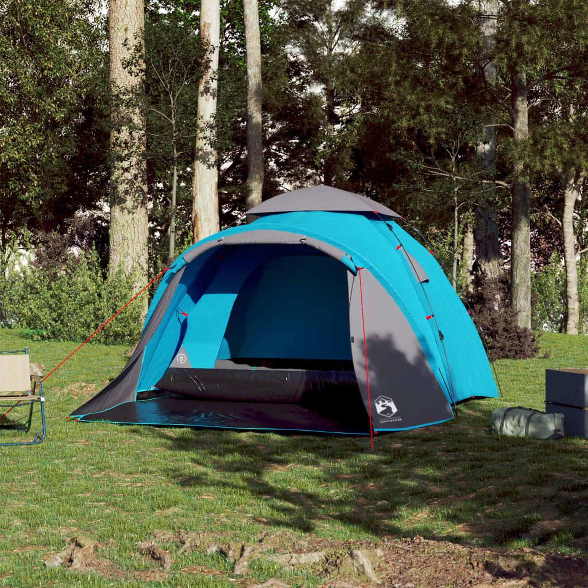 Voir la diapositive 3 : VIDAXL Tente de camping a dome 3 personnes bleu liberation rapide