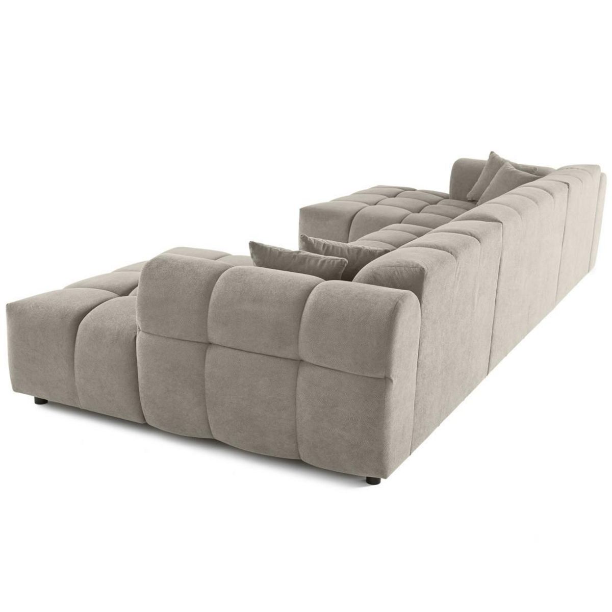 LISA DESIGN Ray - canapé panoramique en u 7 places en tissu texturé