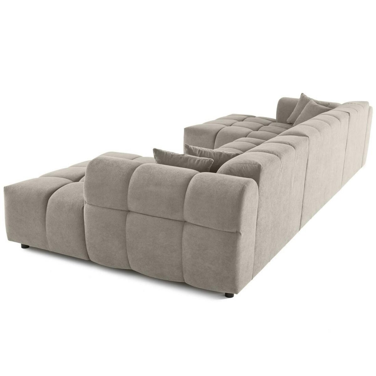 LISA DESIGN Ray - canapé panoramique en u 7 places en tissu texturé