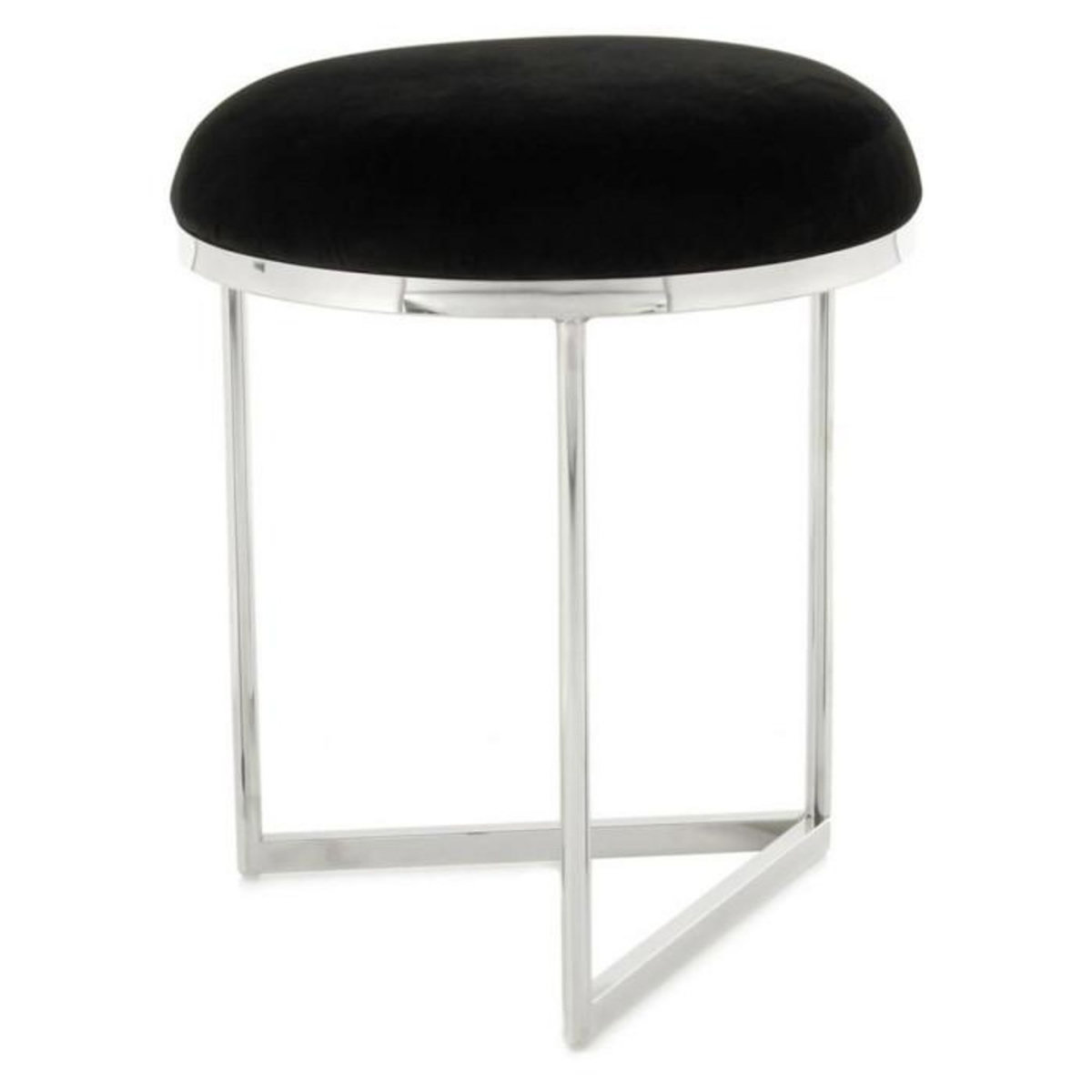 Paris Prix Tabouret Design  Wynona  49cm Noir & Argent