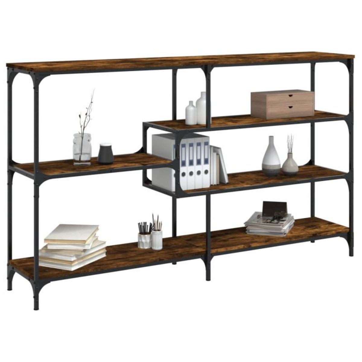 VIDAXL Table console chêne fumé 160x32x95 cm bois d ingénierie