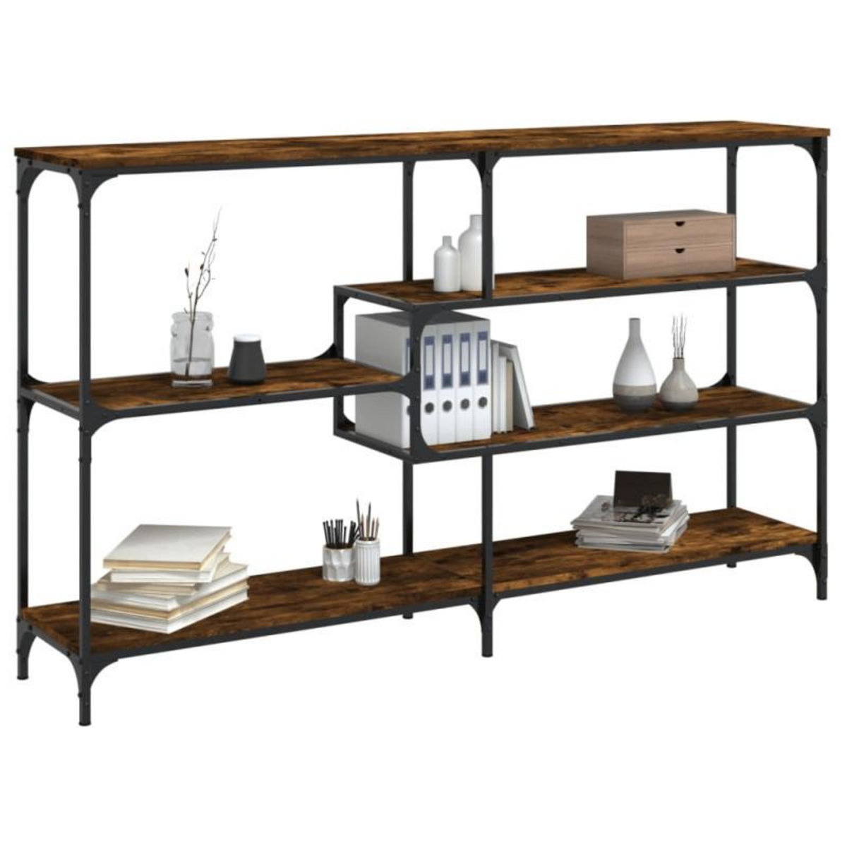 VIDAXL Table console chêne fumé 160x32x95 cm bois d ingénierie