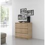 Voir la diapositive 2 : MARKET24 Commode CHELSEA 3 Tiroirs - Couleur chene - L 77,2 x P 42 x H 79,9 cm