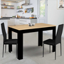 Voir la diapositive 2 : ID MARKET Table à manger rectangle ROZY 6 personnes noire plateau façon hêtre 110 cm