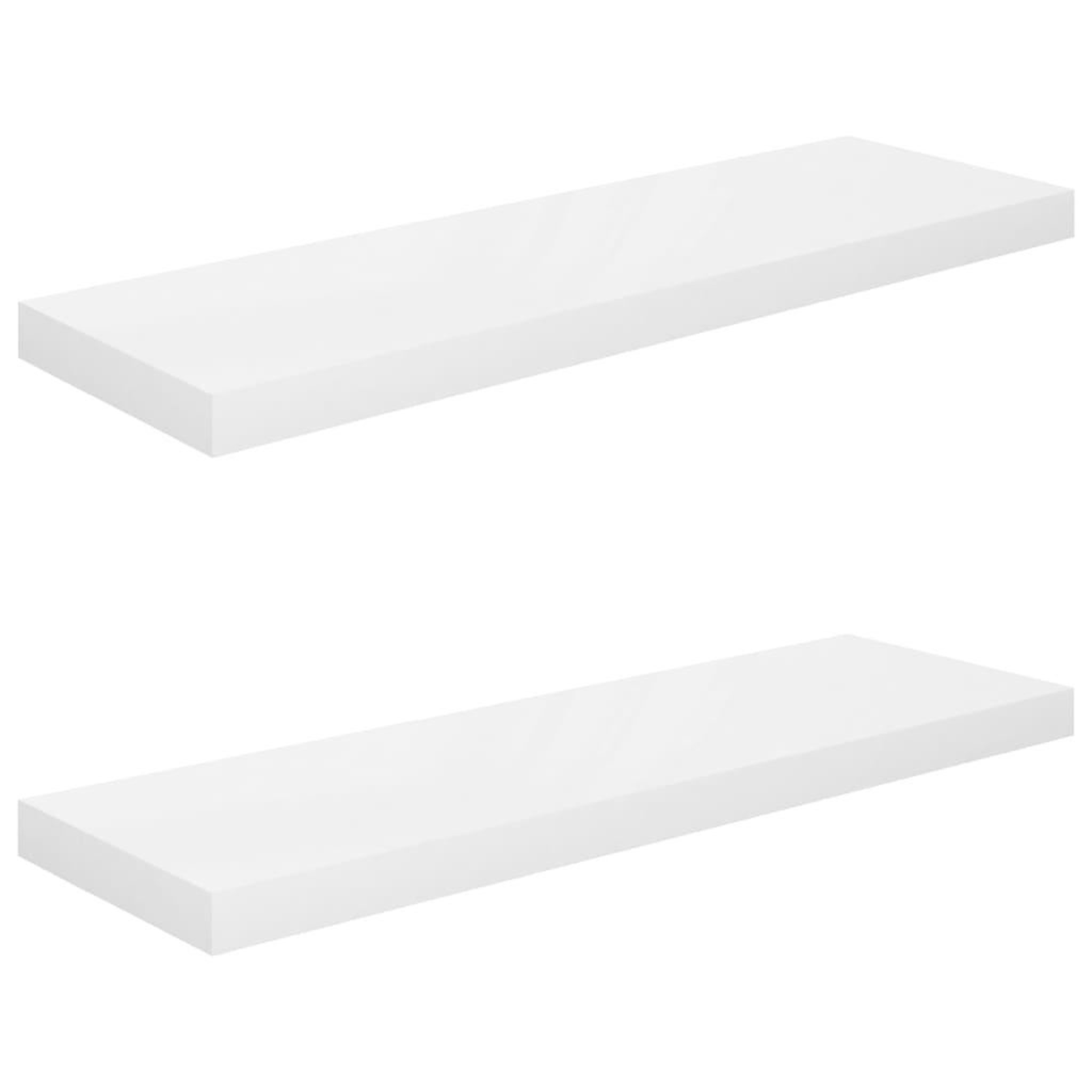 Voir la diapositive 2 : VIDAXL Etagere murale flottante 2 pcs Blanc brillant 80x23,5x3,8cm MDF