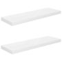 Voir la diapositive 2 : VIDAXL Etagere murale flottante 2 pcs Blanc brillant 80x23,5x3,8cm MDF