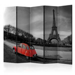 Paris Prix Paravent 5 Volets  Eiffel Tower & Red Car  172x225cm