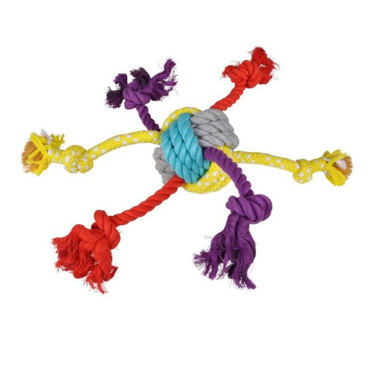Paris Prix Jouet pour Chien  Corde & 6 Nœuds  42cm Multicolore