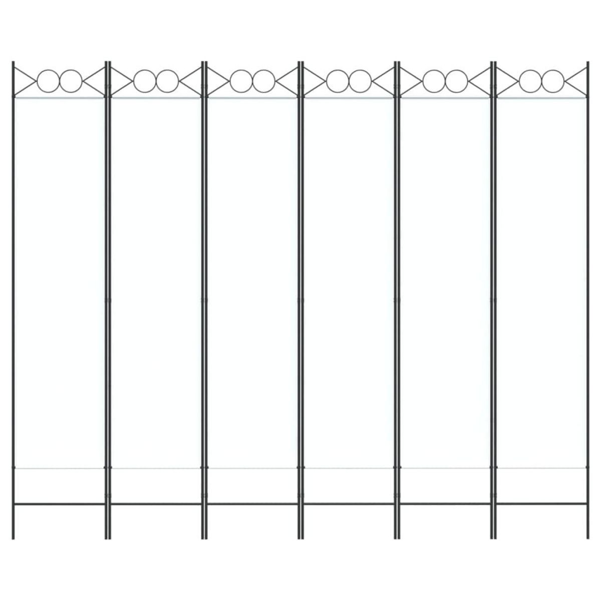 VIDAXL Cloison de separation 6 panneaux Blanc 240x200 cm Tissu