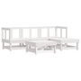 Voir la diapositive 3 : VIDAXL Salon de jardin 5 pcs avec coussins blanc bois massif