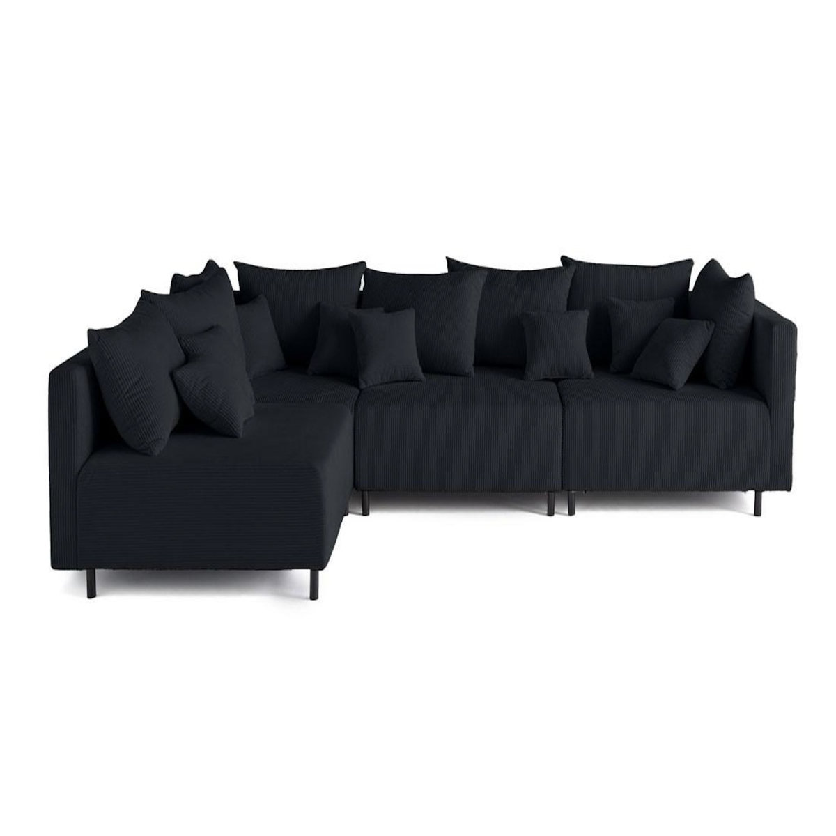 LISA DESIGN Edinburg - canapé modulable d'angle réversible 4 places - en velours côtelé