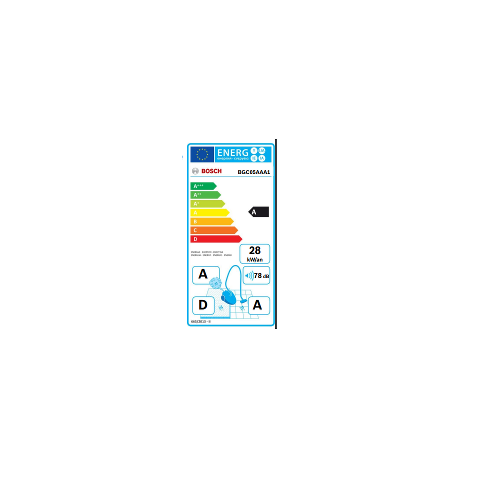 Voir la diapositive 2 : BOSCH Aspirateur sans sac 78db - bgc05aaa1