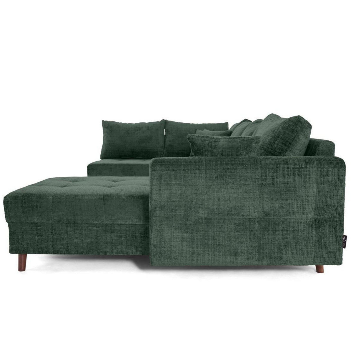 LISA DESIGN Rune - canapé panoramique d'angle gauche 7 places en velours texturé