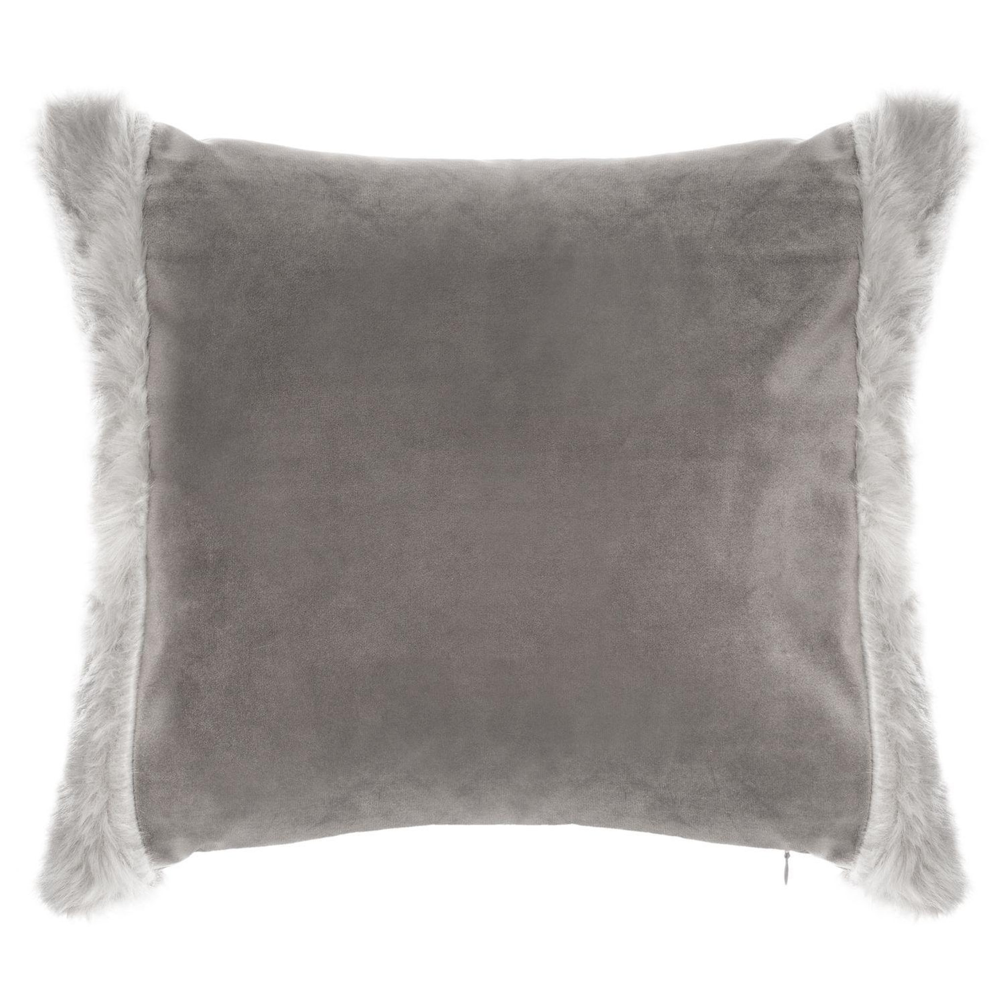FEERIC LIGHT & CHRISTMAS Coussin carré imitiation fourrure terre sauvage - l. 40 x l. 40 cm - gris