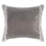 FEERIC LIGHT & CHRISTMAS Coussin carré imitiation fourrure Terre sauvage - L. 40 x l. 40 cm - Gris