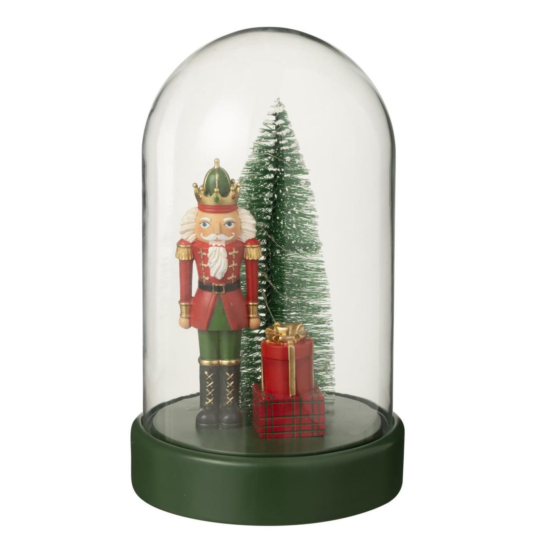 Voir la diapositive 2 : J-LINE Cloche déco à led  casse-noisette  28cm vert foncé