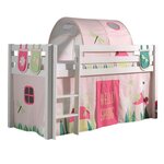 Paris Prix Pack - Lit Enfant Surélevé, Tente, 3 Pochettes & Tunnel  Pino Spring  Blanc