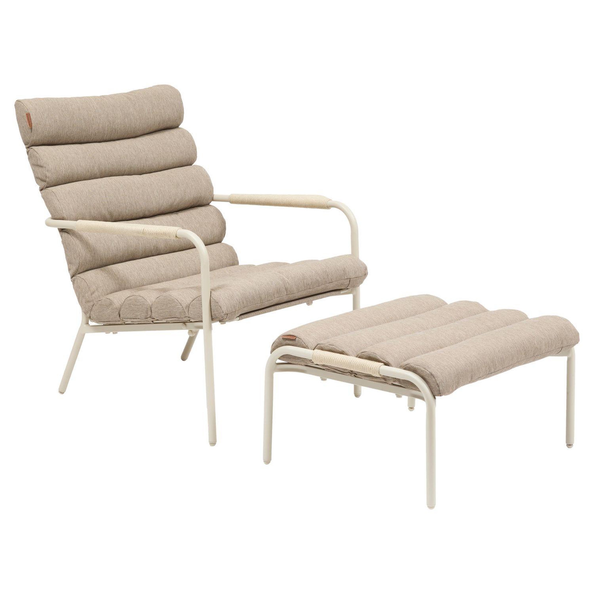 HESPERIDE Fauteuil relax de jardin avec repose pieds SOLANI. Coloris disponibles : Marron, Beige