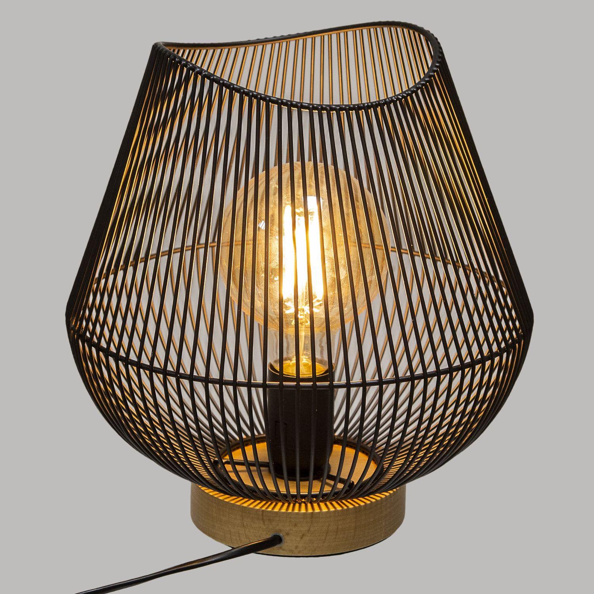 Voir la diapositive 2 : ATMOSPHERA Lampe filaire à poser Jena - Hauteur 28 cm - Noir
