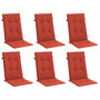 Voir la diapositive 3 : VIDAXL Coussins de chaise a dossier haut lot de 6 rouge melange tissu