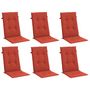Voir la diapositive 3 : VIDAXL Coussins de chaise a dossier haut lot de 6 rouge melange tissu