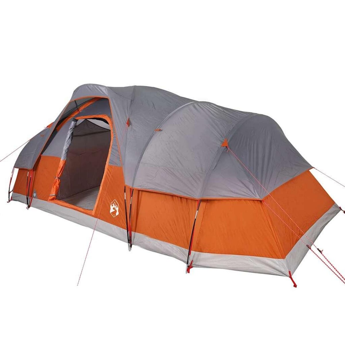 VIDAXL Tente a dome 11 personnes gris et orange impermeable