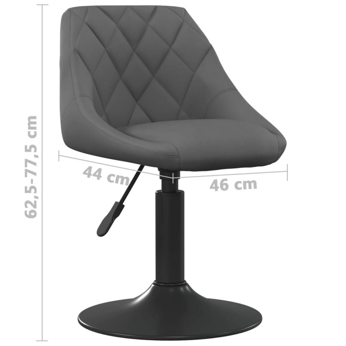 VIDAXL Chaises pivotantes a manger lot de 4 gris fonce velours