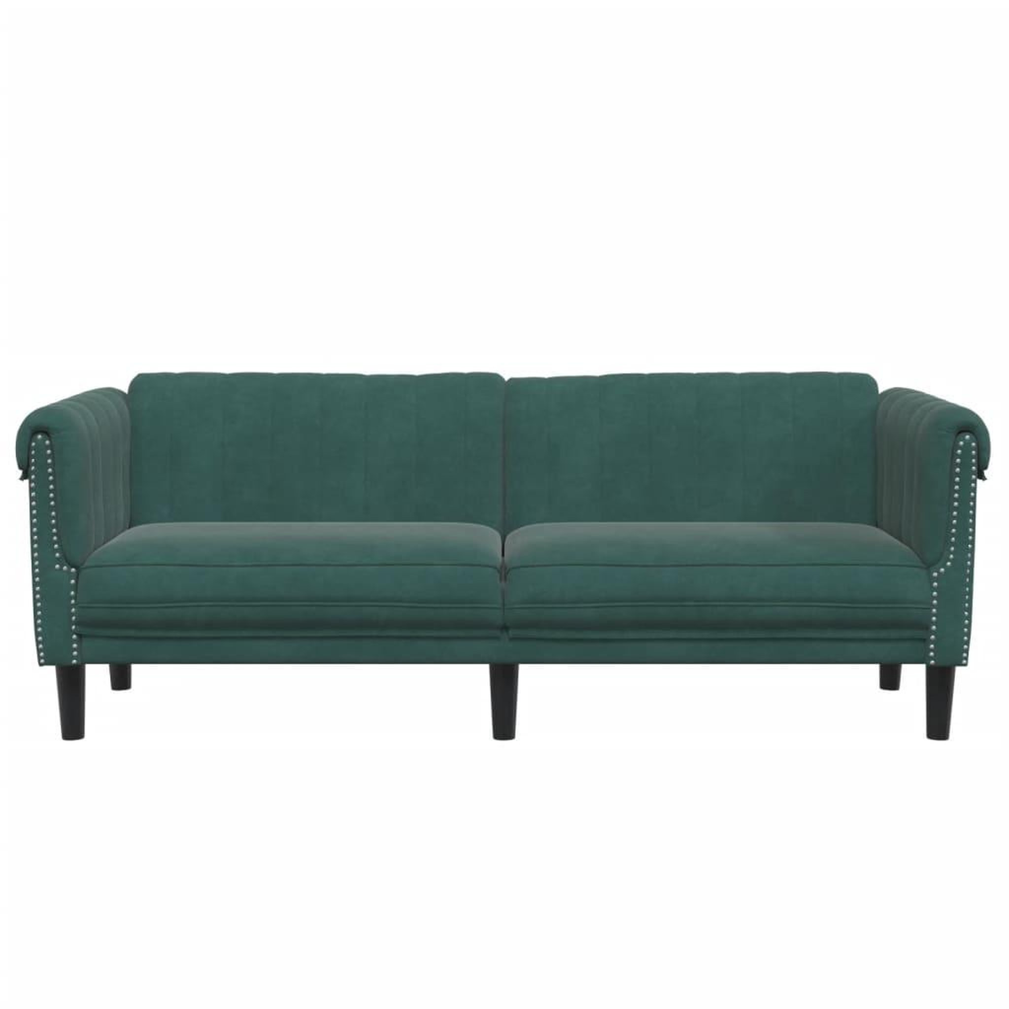 Voir la diapositive 4 : VIDAXL Canape a 3 places vert fonce velours