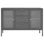 Voir la diapositive 3 : VIDAXL Buffet Anthracite 105x35x70 cm Acier et verre trempe