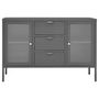 Voir la diapositive 3 : VIDAXL Buffet Anthracite 105x35x70 cm Acier et verre trempe