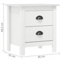 Voir la diapositive 6 : VIDAXL Table de chevet Hill Blanc 46x35x49,5 cm Bois de pin solide