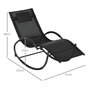 Voir la diapositive 3 : OUTSUNNY Chaise longue à bascule rocking chair design contemporain métal textilène noir