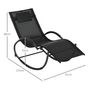 Voir la diapositive 3 : OUTSUNNY Chaise longue à bascule rocking chair design contemporain métal textilène noir