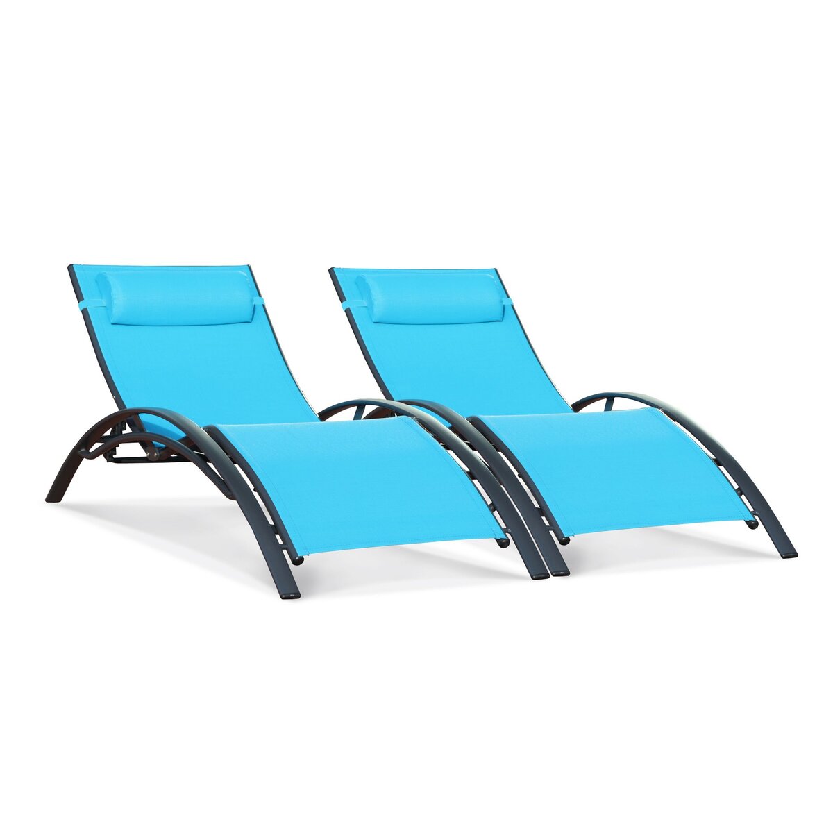 DCB GARDEN Lot de 2 bains de soleil SUNLIGHT