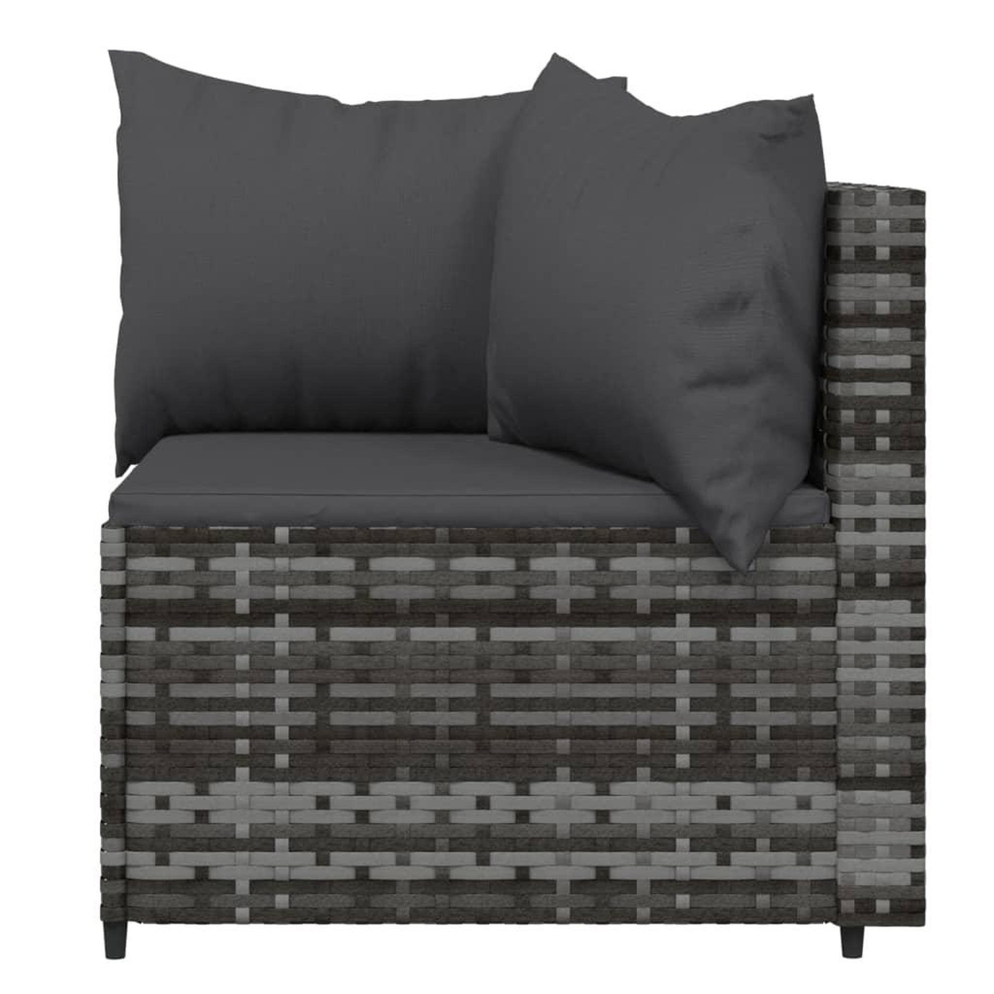 Voir la diapositive 5 : VIDAXL Canapes d'angle de jardin et coussins 2 pcs gris resine tressee